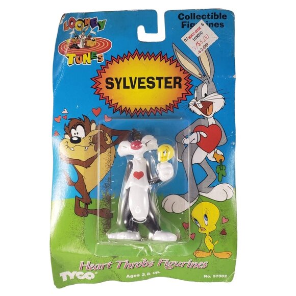 Looney Tunes Heart Throbs Figurines Sylvester Tweety Vintage Tyco - Picture 1 of 4